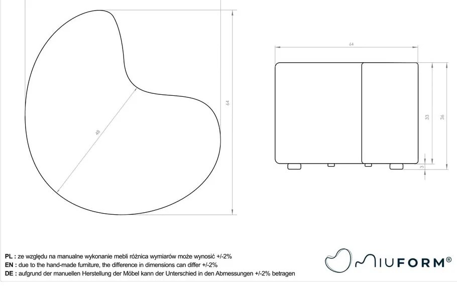 Hnedý taburet z textílie buklé Miuf – Miuform