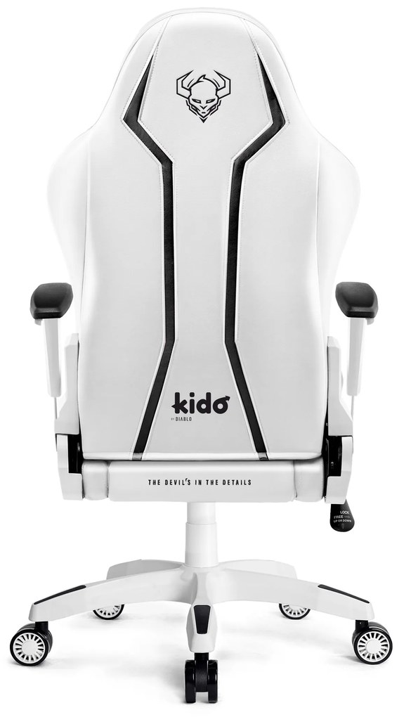 Detské otočné herné kreslo Kido by Diablo X-One 2.0: bielo-čierna