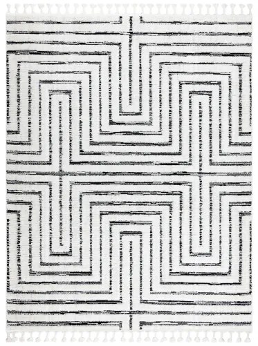 Koberec SEVILLA Z788B, biely/ antracit , Maroko, Shaggy