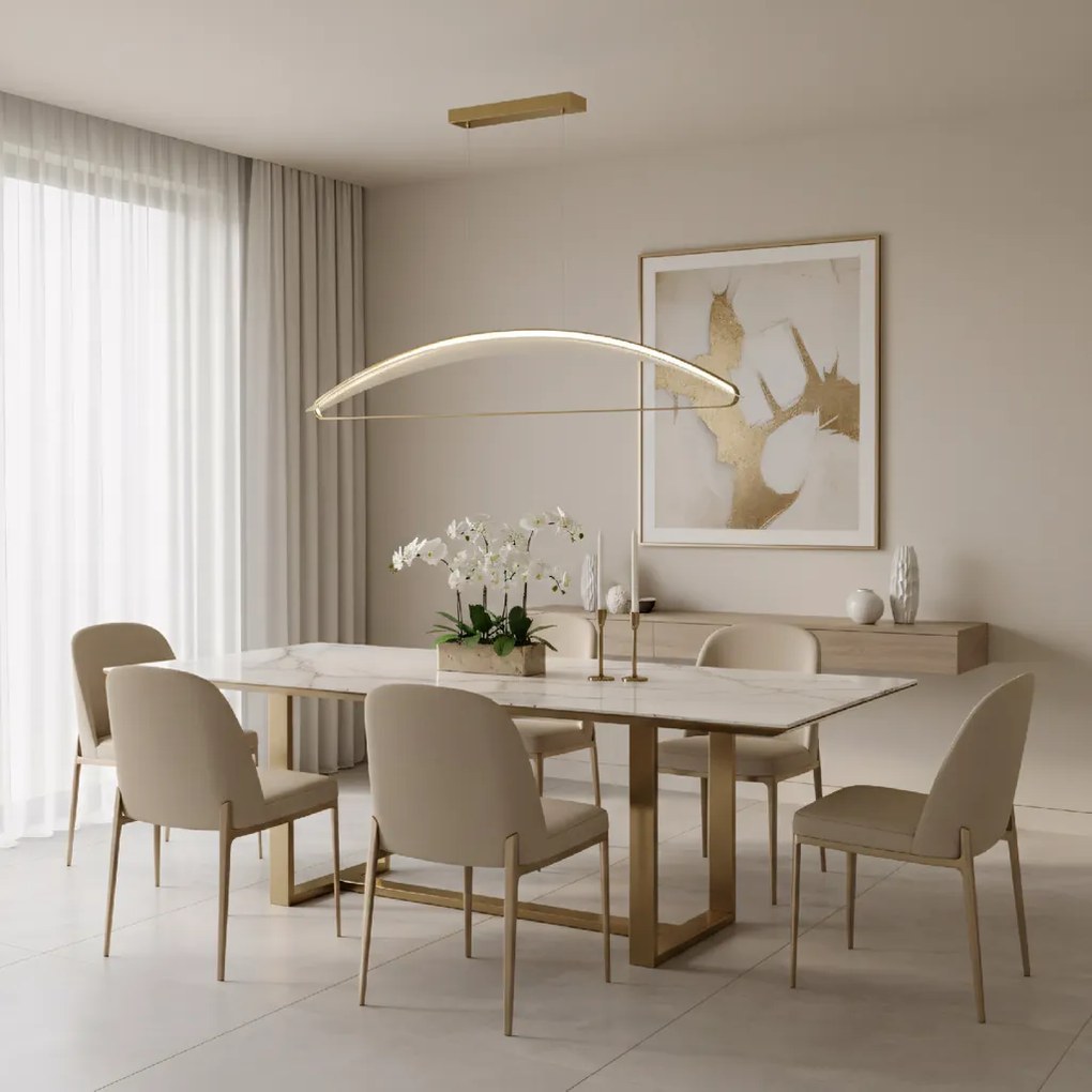 Toolight Toolight, stropné svietidlo 100cm, 50W, 4000K, 3500lm, G124-CP, zlatá, OSW-02616