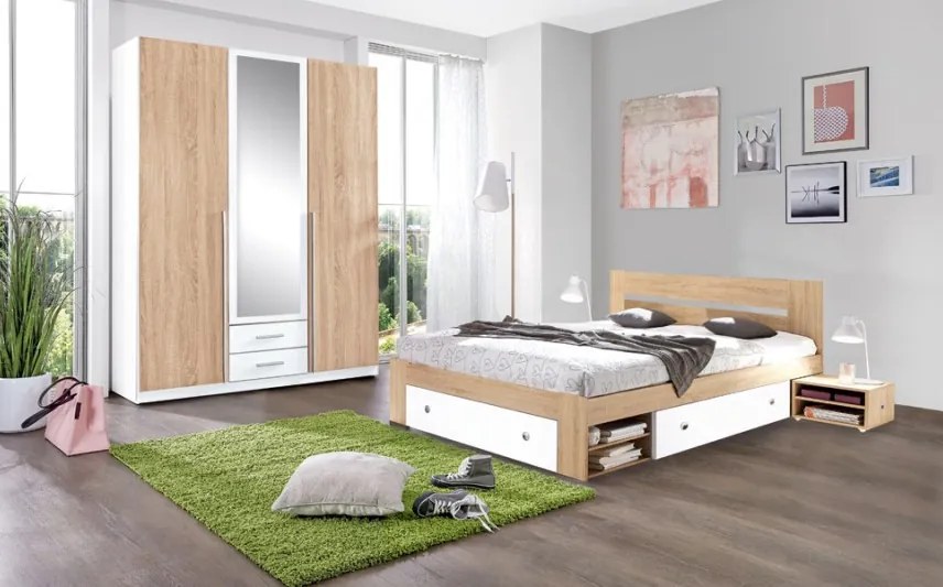 Šatníková skriňa Skate 119-484, dub/biela