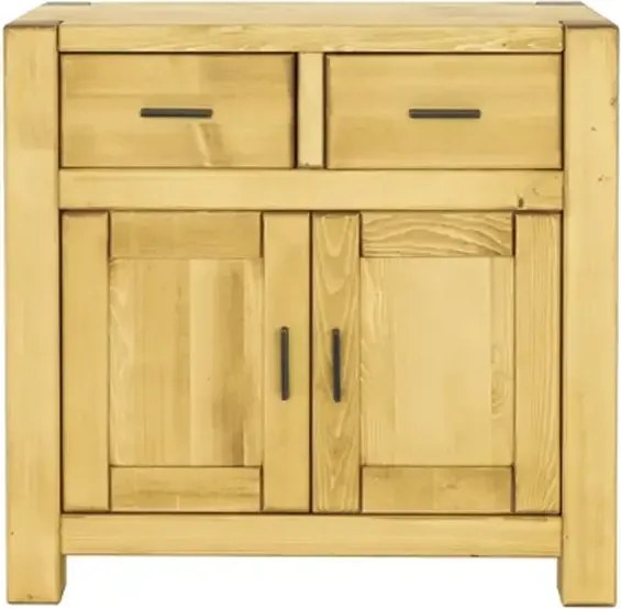 Moderná drevená skrinka s 2 zásuvkami a dvierkami 90x46x85 cm