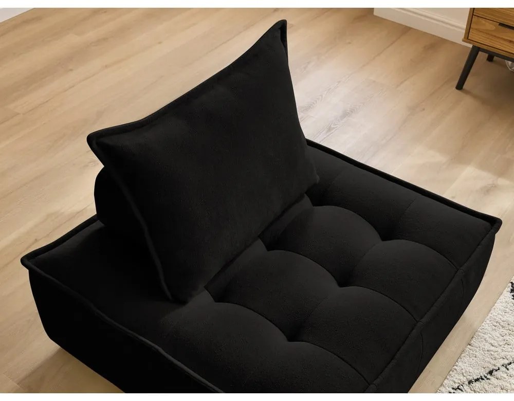 Čierne ženilkové kreslo Elisa – Bobochic Paris