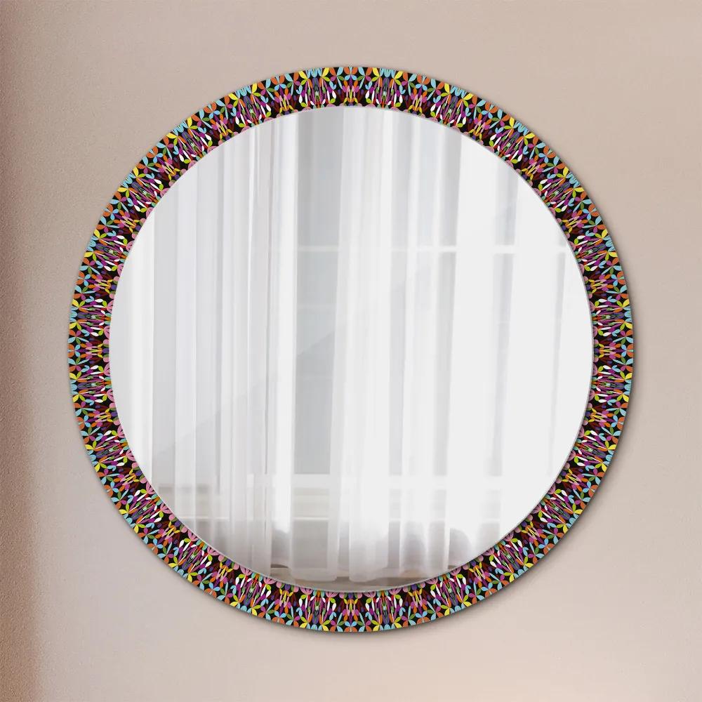 Okrúhle ozdobné zrkadlo na stenu Psychedelic mandala vzor fi 100 cm