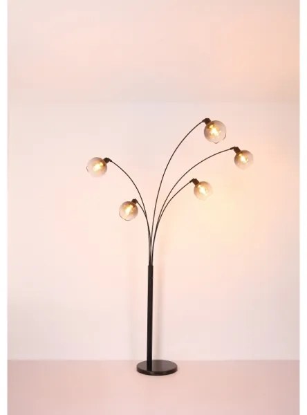 Globo 58228NBS - Stojacia lampa SEYMOUR 5xE27/40W/230V dymová