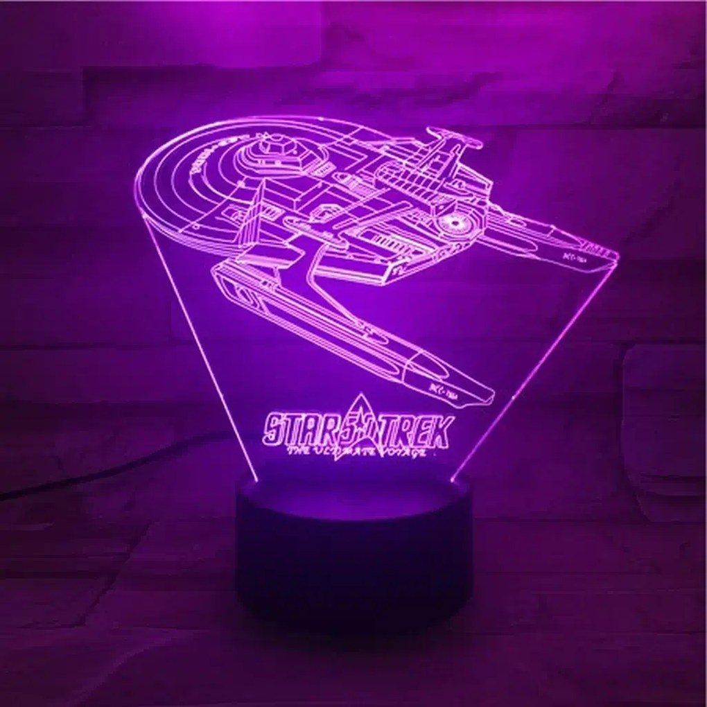 3Dmix 3DL-BTB012 – 3D LED nočná lampa - Star Trek (Bluetooth reproduktor - farba biela)