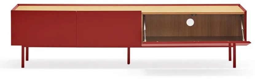 Červený TV stolík v dekore duba 180x45 cm Arista – Teulat