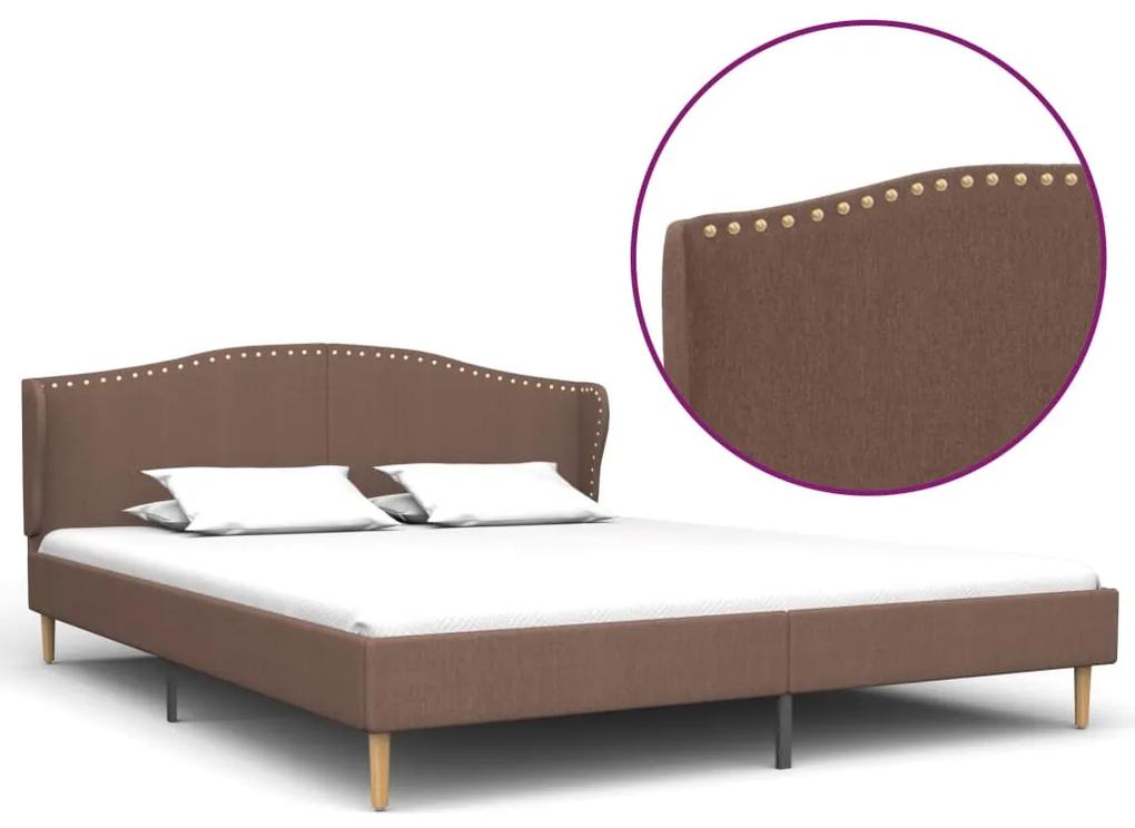 vidaXL Rám postele hnedý látkový 160x200 cm