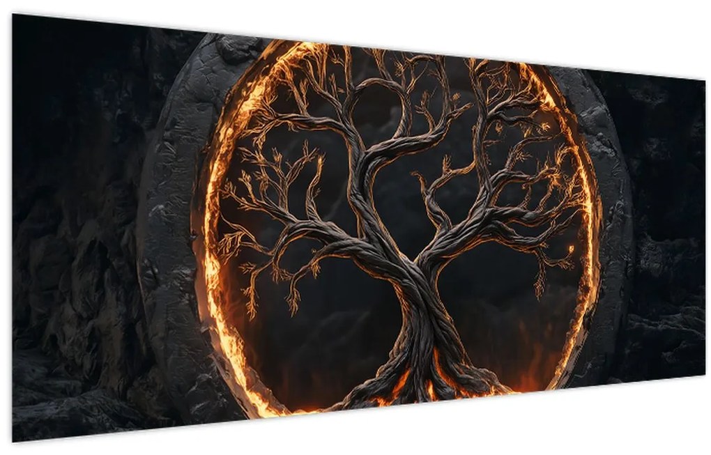 Obraz – Strom života v láve I. (120x50 cm)