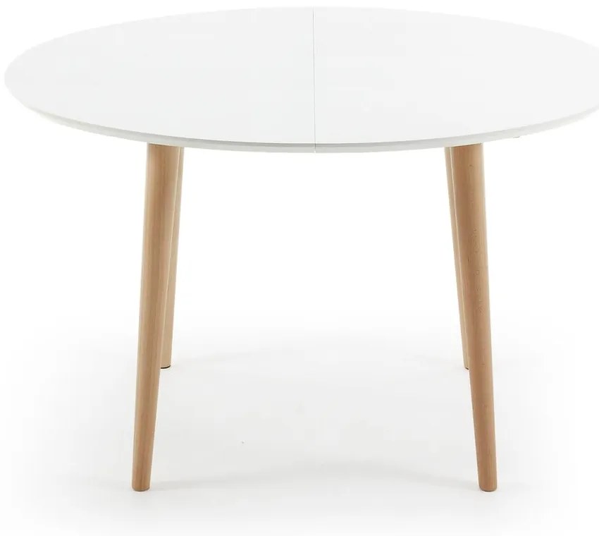 Biely rozkladací jedálenský stôl s bielou doskou 90x120 cm Oqui – Kave Home