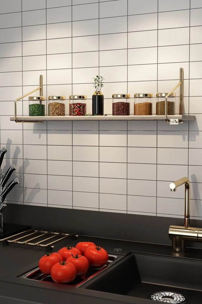 Kuchynská polica DUVAR 60 cm zlatá