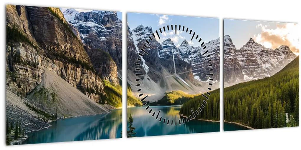 Obraz - Kanada, Národný park Banff, Moraine Lake (s hodinami) (90x30 cm)