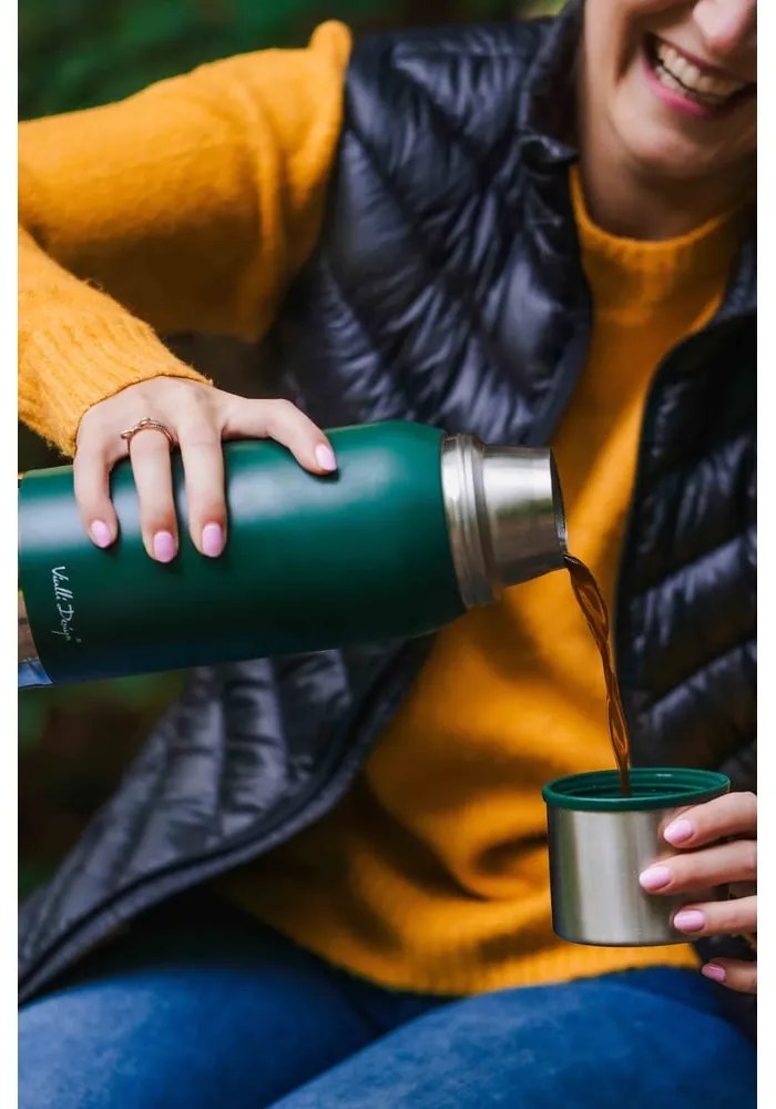 Zelený cestovný termohrnček Vialli Design Fuori, 1 l