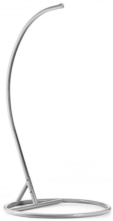 Sivé závesné kreslo KOLUMBIA s polstrovaním a sivým stojanom