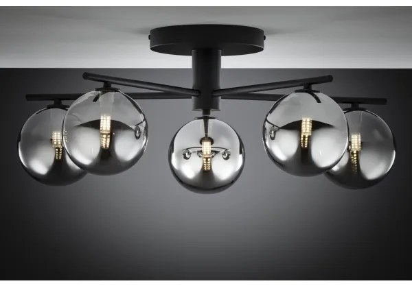 Jupiter 2048 - Prisadený luster PRATO 5xG9/14W/230V čierna/dýmovo sivá