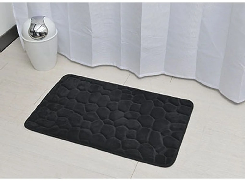 TENDANCE Predložka do kúpeľne Stones, 50x80 cm, čierna