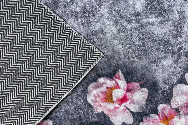 Protišmykový koberec / behúň ANDRE 28170 sivý / ružový