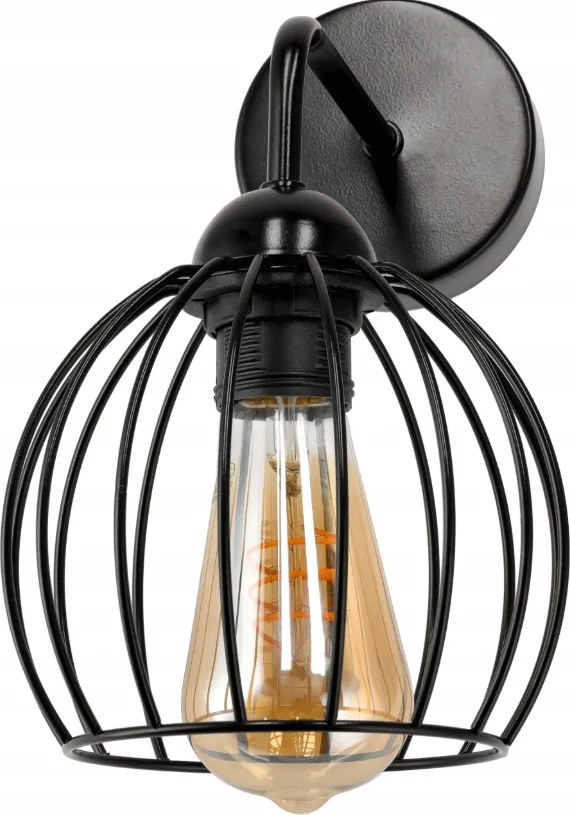 Nástenná lampa 1x E27 LOFT edison LED nad zrkadlo, drôtená guľa