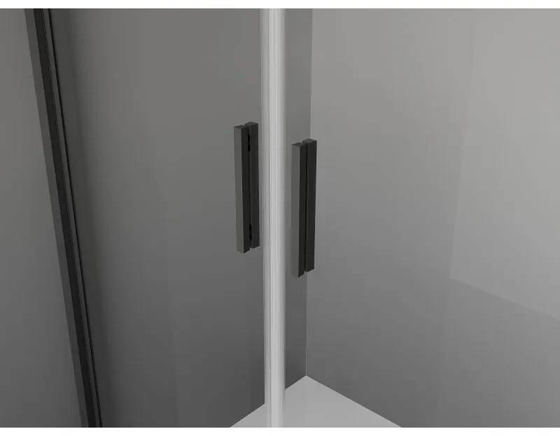 Mexen Exo, sprchovací kút s krídlovými dverami 90 x 95 cm, 6mm číre sklo, čierny profil, 8182-090-095-70-00