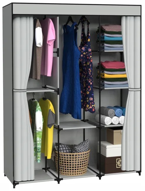 Šatníková skriňa CELINA sivá / čierna