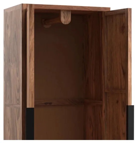 furniture-nabytek.cz - Masívna šatní skriňa Sydney z akácie, lakovaná, hnedá