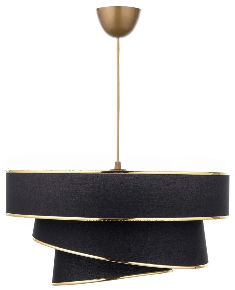 Závesné svietidlo v čierno-zlatej farbe s textilným tienidlom ø 40 cm Couper – Opviq lights