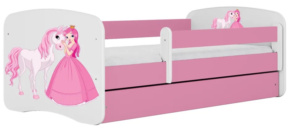 Kocot kids Detská posteľ Babydreams Princezná a poník ružová, varianta 70x140, bez šuplíků, bez matrace