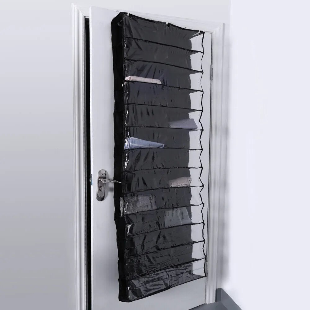Závesný organizér obuvi- 160x55x16 cm - čierna