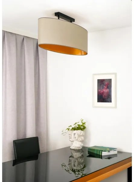 Duolla - Prisadený luster OVAL VEGAN 2xE27/15W/230V béžová