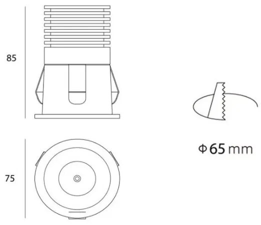 LED2 - LED Kúpeľňové podhľadové svietidlo RAY LED/10W/230V čierna IP44