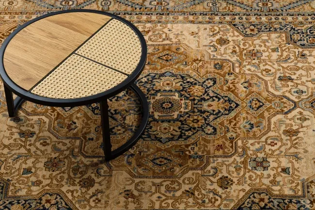 Koberec KESHAN Ornament, strapce 8995/53565 béžový / modrý