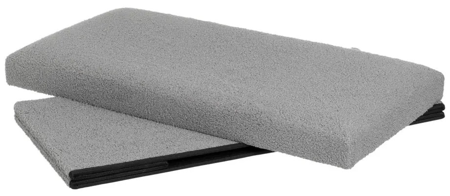 Sivý taburet z textílie buklé Folding – Casa Selección