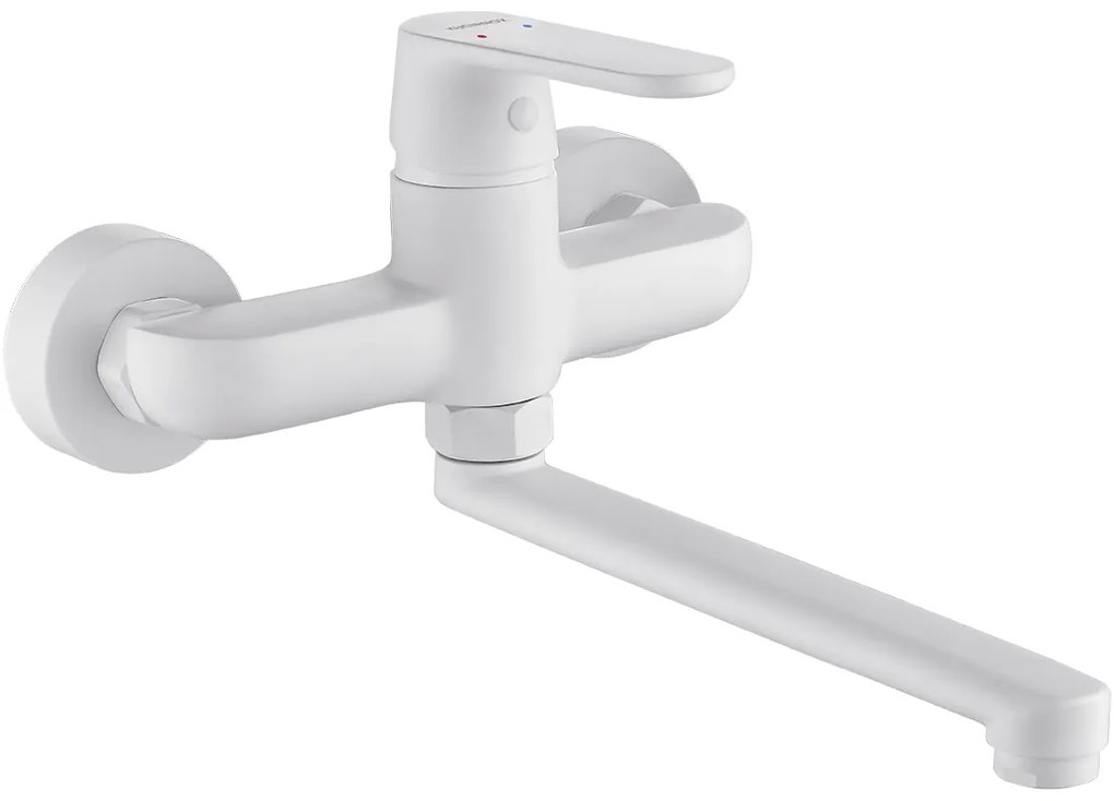 Kuchinox Dima, nástenná drezová batéria 150mm, biela matná, LAV-BQD_680D