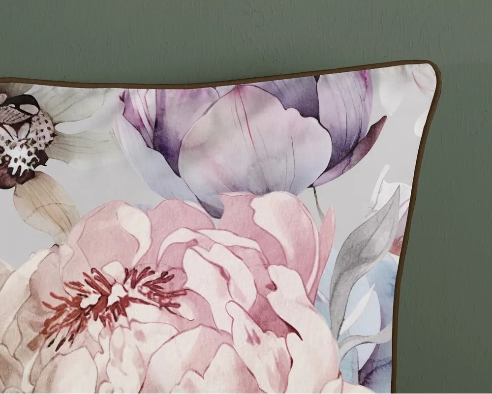 Sivé/hnedé obliečky na jednolôžko/predĺžené z bavlneného saténu 140x220 cm Colinda – Descanso