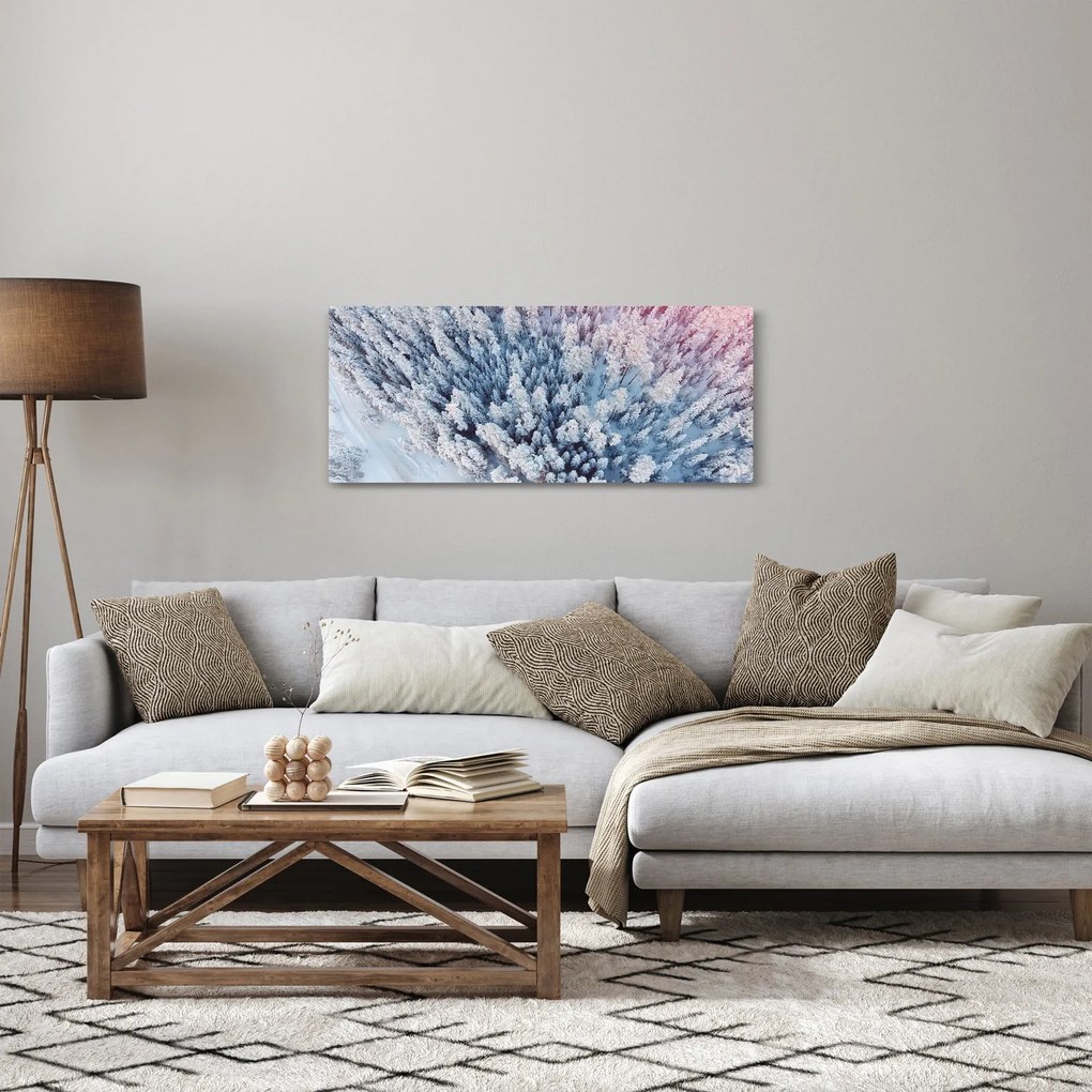 Obraz zasnežených stromov (120x50 cm)