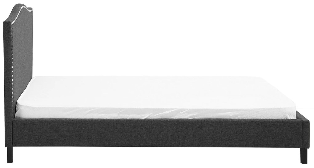 Čalúnená posteľ s bielym LED osvetlením 160 x 200 cm sivá MONTPELLIER Beliani