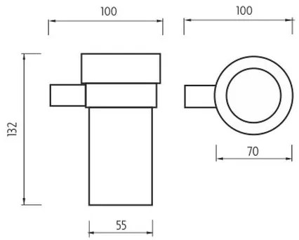 NIMCO BR 11058W-26 - Nástenný stojanček na kefky BORMO matné sklo/lesklý chróm