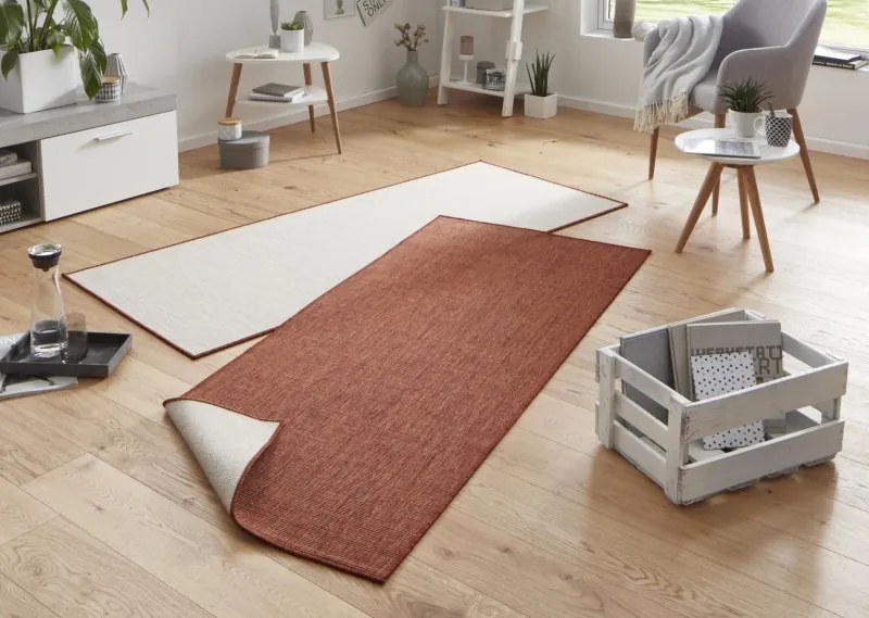 NORTHRUGS - Hanse Home koberce Kusový koberec Twin-Wendeteppiche 103098 terra creme – na von aj na doma - 80x350 cm