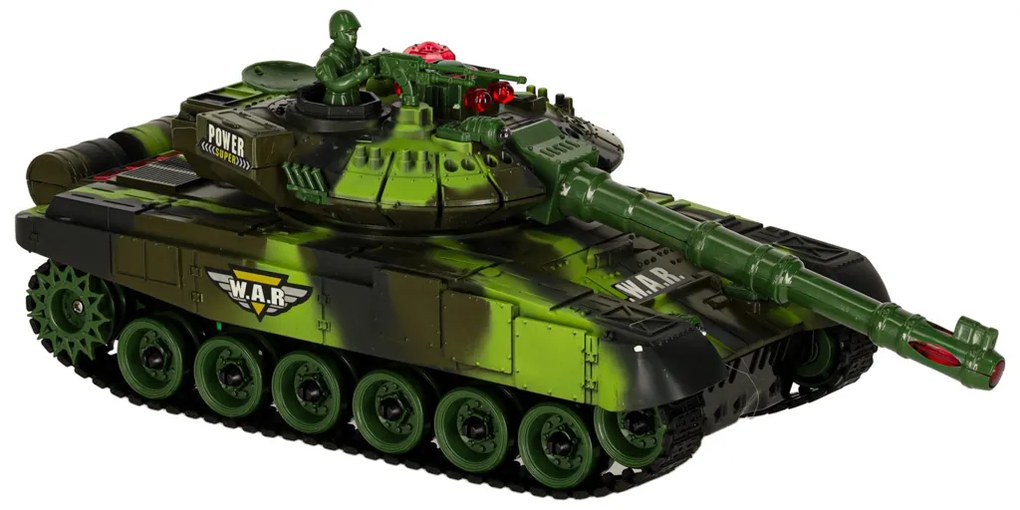 KIK Diaľkovo ovládaný vojenský tank RC War Tank 9993 2,4 GHz, lesná kamufláž