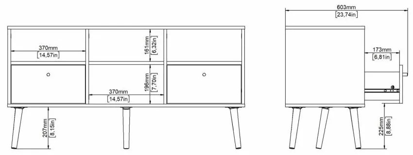 Antracitový TV stolík 117x61 cm Bodo – Tvilum