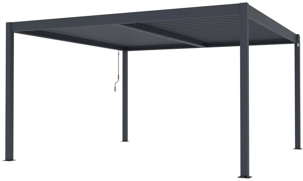 Hliníková bioklimatická pergola s lamelami BestBerg BBP-16G / 4 x 4 m / sivá