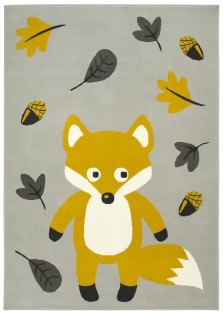 Detský koberec Kids 534431/89945- Lišiačik, sivý
