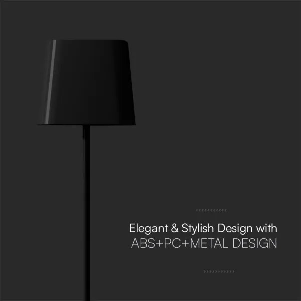 LED Solárna magnetická stolná lampa LED/5W/5V 3000-6000K 3600 mAh IP65 čierna