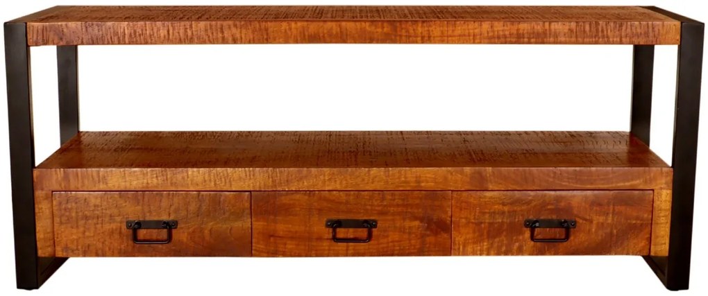 furniture-nabytek.cz - Rustikální tv stolek z dřeva mango 150x60x45