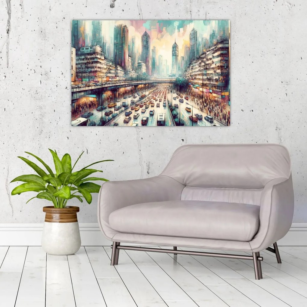 Obraz - Život veľkomesta (90x60 cm)