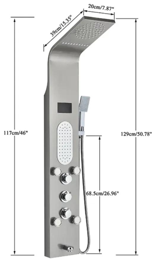 Sprchový panel s masážnou sprchou - LD477