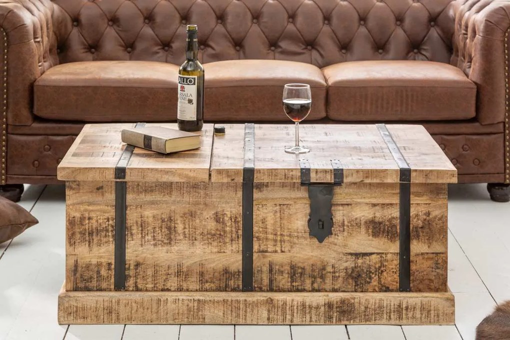 Dizajnový konferenčný stolík Winebar, 100 cm, mango