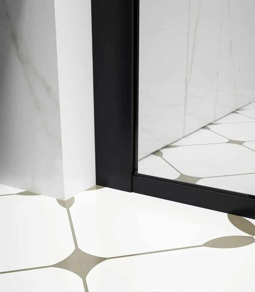 Erga Paris, sprchová zástena Walk-In 70x200 cm v čiernom ráme, 8mm číre sklo, čierny profil, ERG-V02-PARIS-070x200-BF