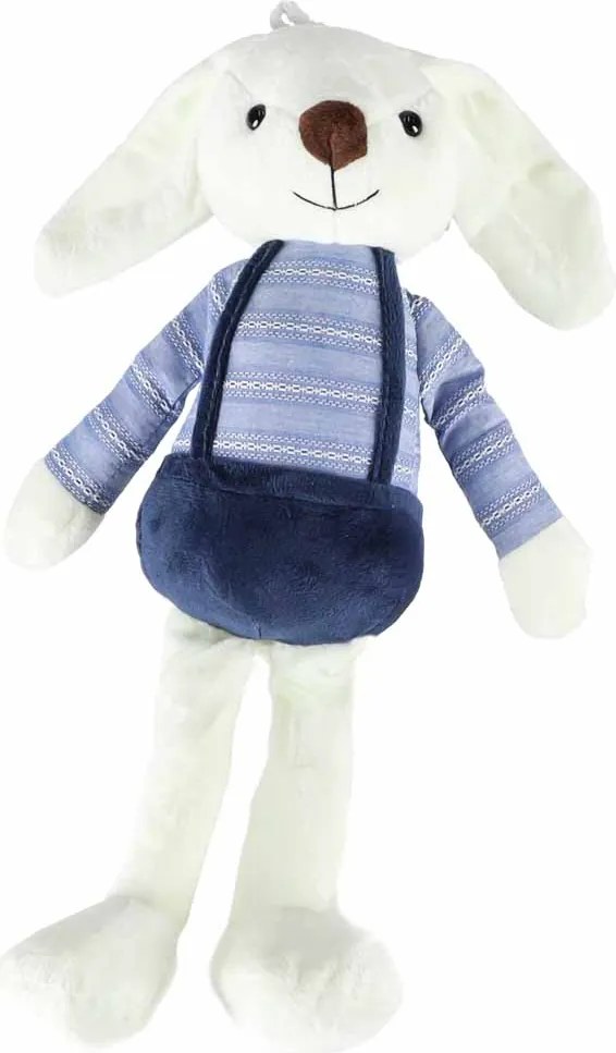 KIK Plyšový králik maskotka v modrých nohaviciach, 36 cm