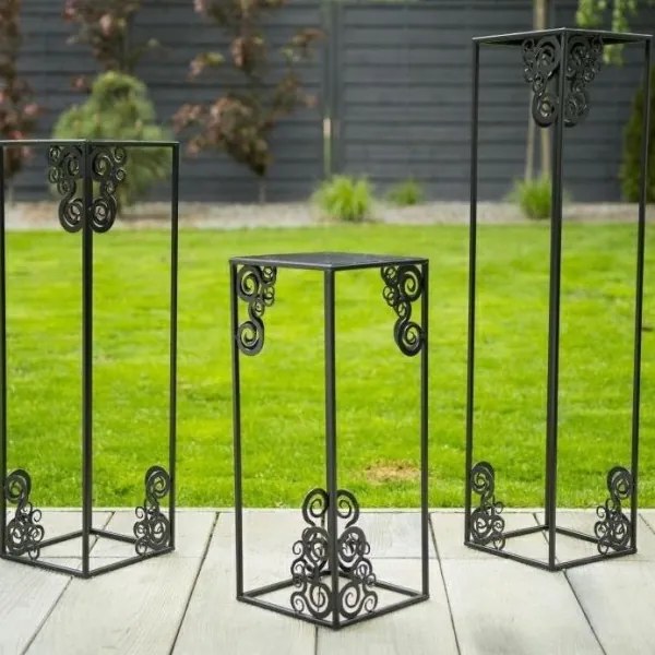 Stojan na kvety 80x24 cm čierna